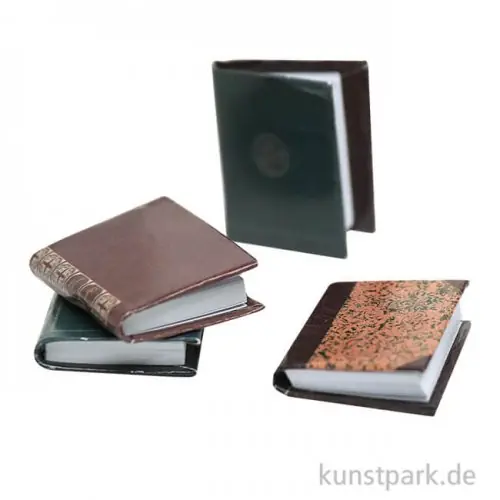 Miniatur Bücher, 1,7 x 2 cm, 4 Stück Rabatt