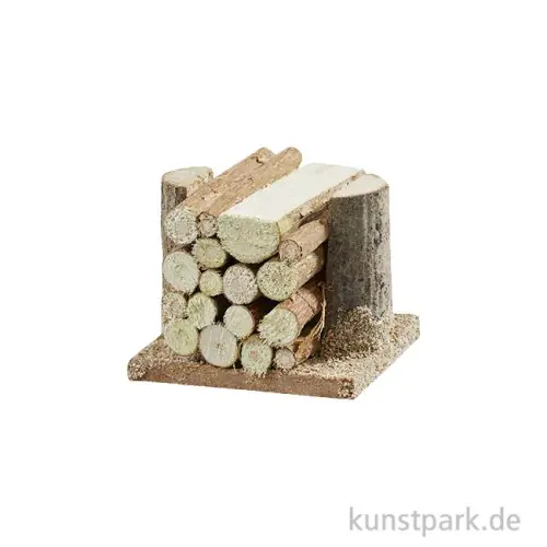 Miniatur Holzstoß, Natur, 4 cm Markenware