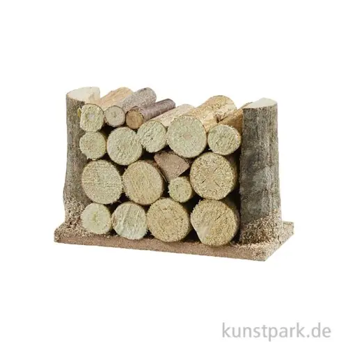 Miniatur Holzstoß, Natur, 6 cm Preiswert