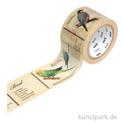 Nur Heute MT Masking Tape Encyclopedia Bird, 30 mm, 7 m Rolle