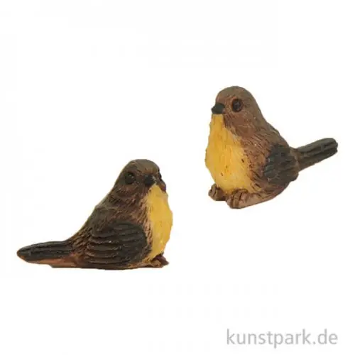 Mengenrabatt Miniatur Vögel, 1 cm, 2 Stück sortiert