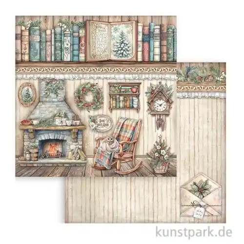 Stamperia Scrappapier - The Owl's House Fireplace, 30,5 x 30,5 cm Preisknaller