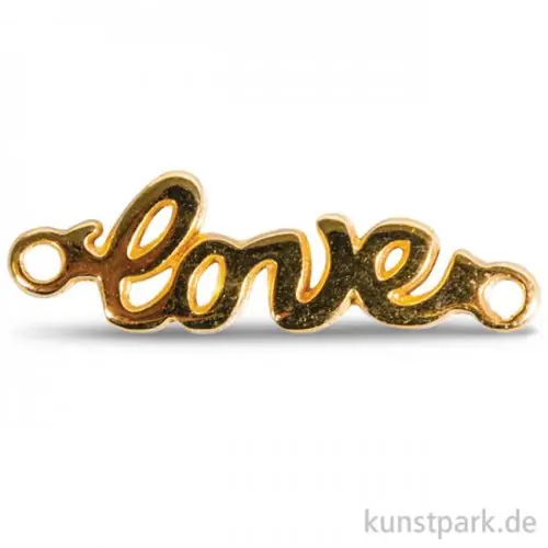 Beliebt Love Metall-Anhänger mit Ösen, 15 mm, 1 Stück