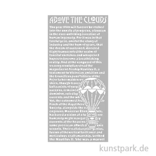 Stamperia Schablone - Voyages Fantastiques Above Clouds, 12 x 25 cm Neu Im Sortiment