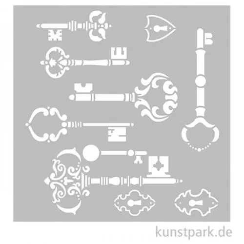 Bestpreis Schablone 30,5x30,5 cm - Vintage Schlüssel