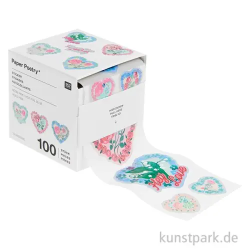 Top-Preis Sticker - La Vie en Rose, Herzen, 100 Aufkleber