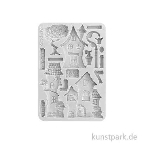 Neue Kollektion Stamperia Silikon Gießform - Furry Friends Houses, A5