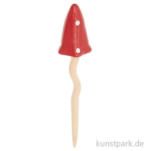 Deko Stecker Fliegenpilz, Keramik, 5,5 x 5,5 x 24 cm Beliebt