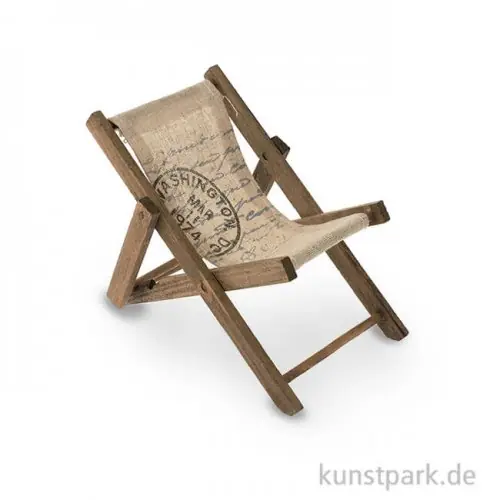 Mini Liegestuhl aus Holz - Braun, 19,5x10x1 cm Kostenloser Versand