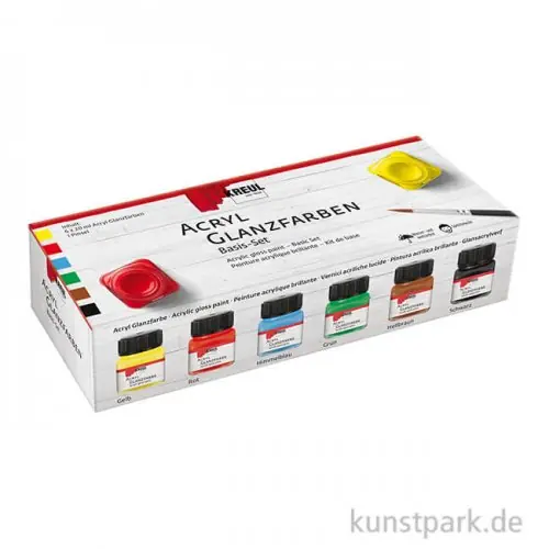 KREUL Acryl Glanzfarben Basis Set - 6 x 20 ml Sonderaktion