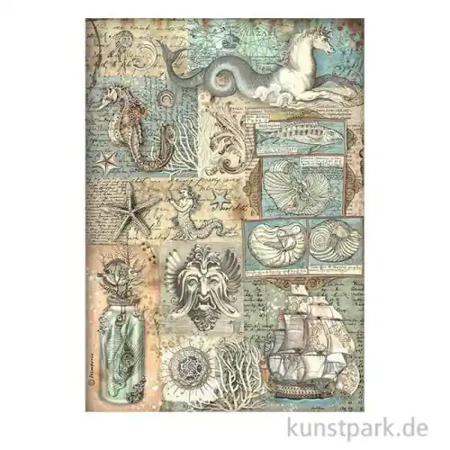 Finale Aktion Stamperia Reispapier - Songs of the Sea Texture, DIN A4