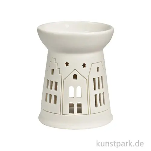 Duftlampe Haus Dekor aus Porzellan, Weiß, 10 x 12 x 10 cm Preisknaller
