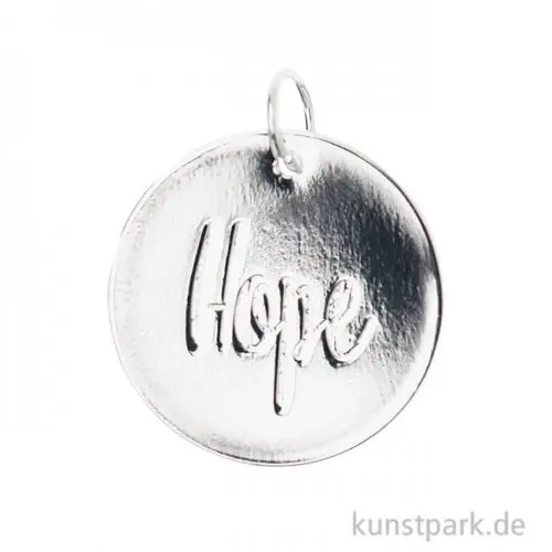 Schmuck-Anhänger Scheibe - Hope, Silber Mega-Angebot