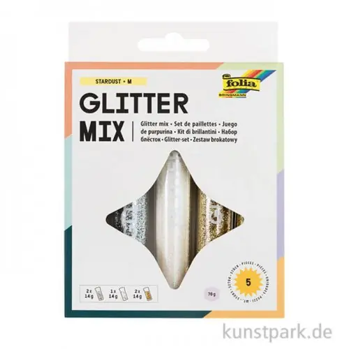Glitterpulver, 5x14g Tuben - metallic Sichere Zahlung
