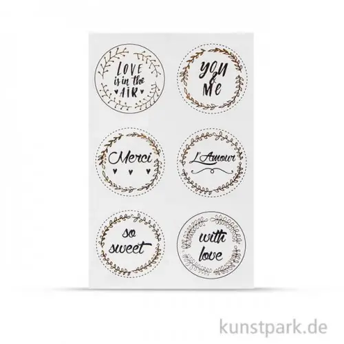 Kostenloser Rückversand Sticker - Love, 24 Stück sortiert