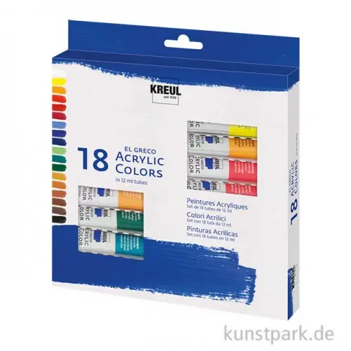 Aktuell KREUL el Greco Acrylfarben Set - 18 Tuben 12 ml