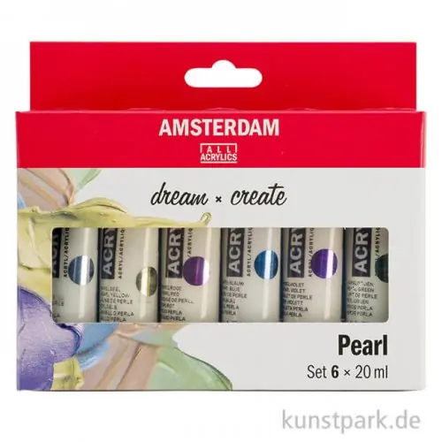 Talens AMSTERDAM Acrylfarben Set mit 6 x 20 ml - Perlmutt Wochenendangebot