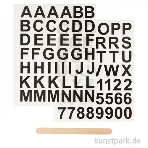 Top-Angebot Rub-on Sticker, Rubbelbuchstaben & Zahlen, Schwarz
