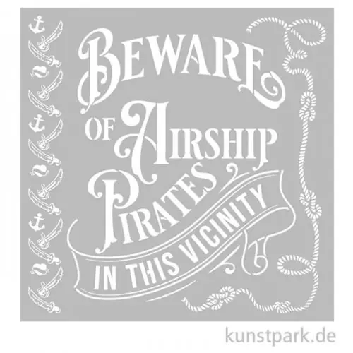 Markenware Stamperia Schablone - Lady Vagabond Lifestyle Pirates, 30 x 30 cm