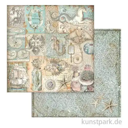 Stamperia Scrappapier - Songs of the Sea Texture, 30,5 x 30,5 cm Preis Gesenkt