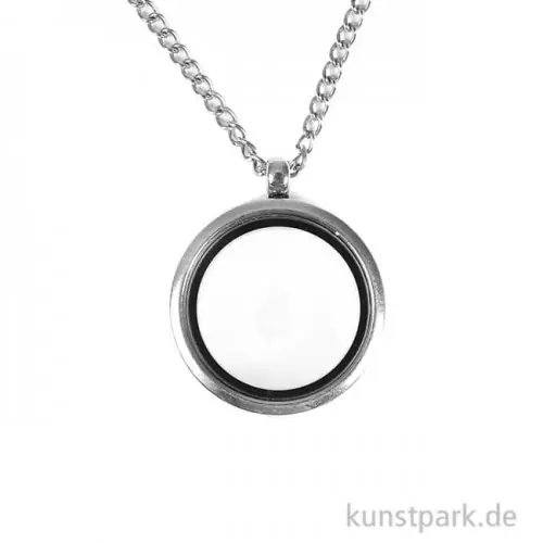 Schmuck Anhänger Medaillon, Rund, Silber, 30 mm Durchmesser Neuheit