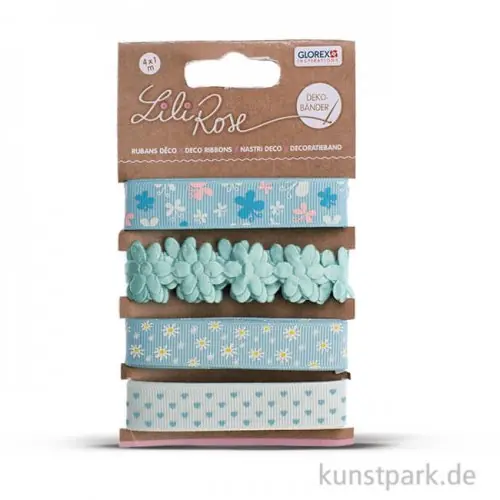 Dekobänder - Blau-Töne, 4 x 100 cm Sonderaktion