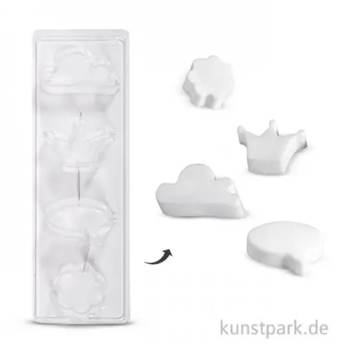 Rayher Seifengießform Motive, Tiefe 3 cm, 4 teilig sortiert Begrenztes Angebot