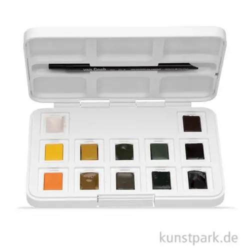 Sichere Zahlung Talens VAN GOGH Aquarell Pocket Box Naturfarben, 12 halbe Napf