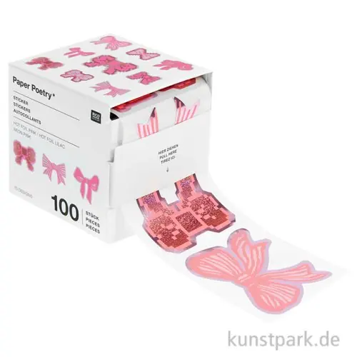 Sticker - La Vie en Rose, Schleifen, 100 Aufkleber Geld-Zurück-Garantie