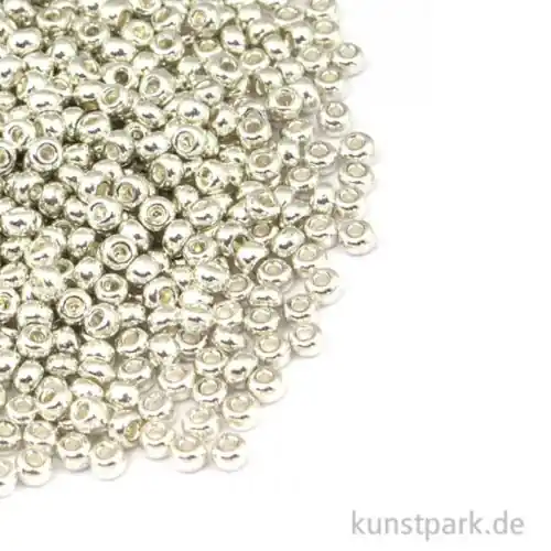 Must-Have Rocailles Perlmutt Silber - 2,6 mm, 17g Dose