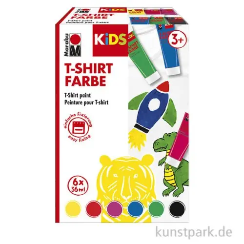 Marabu KiDS T-Shirt Farben Set, 6 x 36 ml Markenware