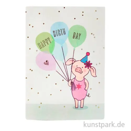 Good old friends - Saubande Postkarte, Luftballons, Happy Birthday Preiswert