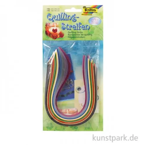 Sichere Zahlung Quilling-Streifen Set, 280 Stück - farbig sortiert