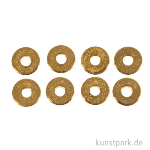 Gratis Versand Metall Abstandsscheibe für Schmuck, 6 x 1 mm ø, Gold, 8 Stück