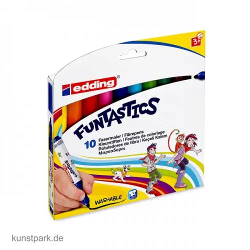 edding 14 FUNTASTICS Kinder-Fasermaler Set mit 10 Farben Geprüft