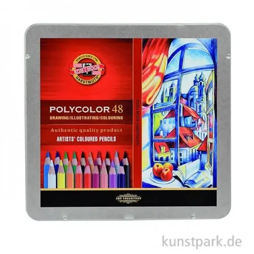 Garantierte Lieferung Koh-I-Noor POLYCOLOR, 48 Künstlerfarbstifte im Metalletui