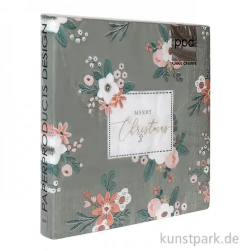 Weltweiter Versand Servietten Merry Christmas Eucalyptus - 33 x 33 cm