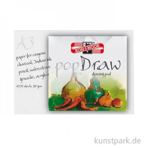 Koh-I-Noor Pop Draw Papier, 30 Blatt Weiß, 180g Top-Seller