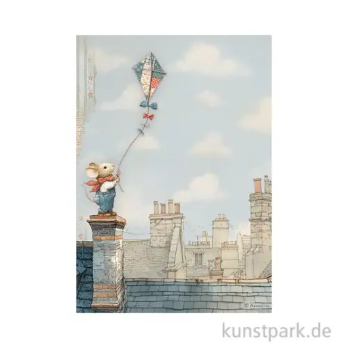 Super-Preis Stamperia Reispapier - Family Kite, DIN A4