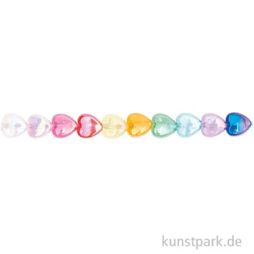 Must-Have Herz Perlen, Regenbogen, 9x8x4 mm, 60 Stück