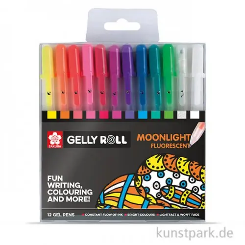 Schneller Versand Sakura Gelly Roll Moonlight 10 - 12er Set Fluo
