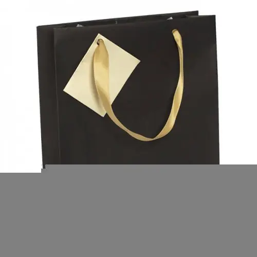 Letzte Chance Geschenktasche Premium Schwarz mit Anhänger, 17 x 6 x 22 cm
