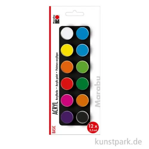 Sonderangebot Marabu Acrylfarben Set - Basic, 12 x 3,5 ml