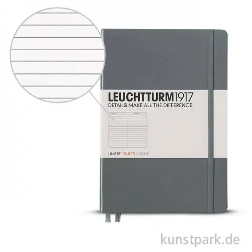 Leuchtturm Notizbuch Hardcover - Anthrazit - Liniert Knallerangebot