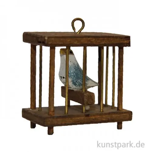 Kostenloser Rückversand Mini Vogelkäfig mit Vogel 4 cm
