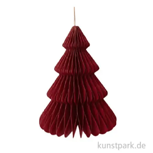 Wabenpapier Tannenbaum mit Hänger, Bordeaux, 32 cm, 1 Stück Großhandel