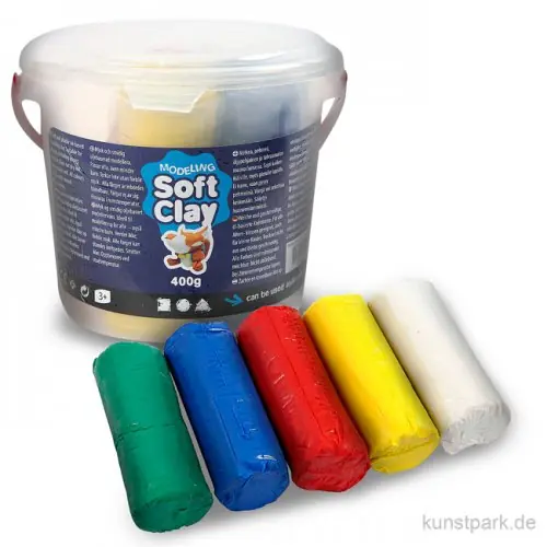 Solange Der Vorrat Reicht Soft Clay - Knetmasse Standard Sortiment, 5x80 g