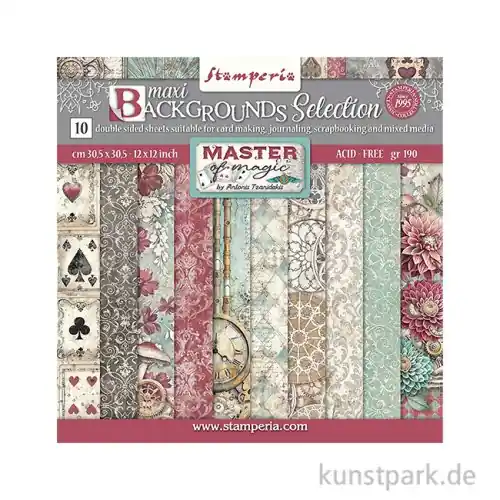 Stamperia Scrapbooking Pad - Master of Magic Backgrounds, 30,5 cm Mega-Angebot