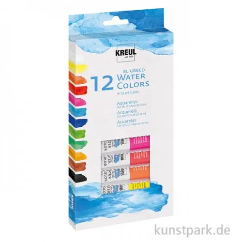 KREUL el Greco Aquarellfarben Set - 12 Tuben 12 ml Solange Der Vorrat Reicht