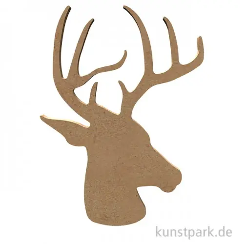 Holzmotiv Hirschkopf, 11 x 15 x 0,5 cm Limited Edition